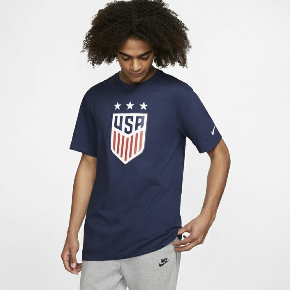 Nike USA Soccer National Team Patriot Men's Tee Size Medium M Navy Logo White